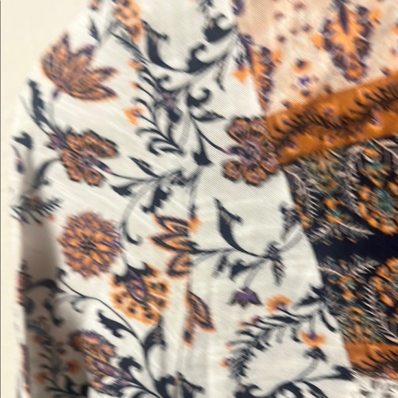 Vintage America Black and White 3/4 Sleeve Tunic with Bib Collar bohemian - Picture 5 of 9